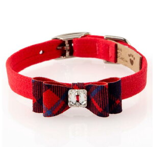 Susan LanciX[UV[Scotty Chestnut Plaid Big Bow CollarpXtXLt