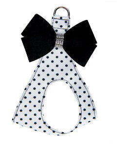 Susan Lanci/X[UV[Black & White Polka Dot Harness with Black Nouveau BowXtXL[tn[lX