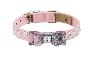 yYIiE݌ɌzSusan LanciX[UV[Custom Collar with Puppy Pink Plaid Big BowpXtXLt