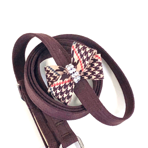 Susan LanciX[UV[Chocolate Glen Houndstooth Nouveau Bow LeashXtXLt[h