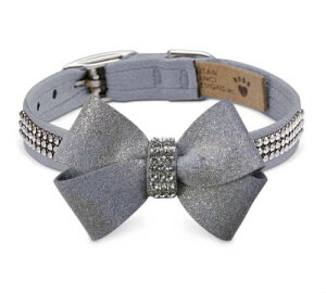 Susan LanciX[UV[Platinum Glitzerati Nouveau Bow 3 Row Giltmore CollarpXtXLt