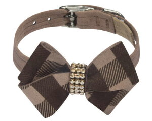 Susan LanciX[UV[Fawn Gingham Nouveau Bow CollarpXtXLt