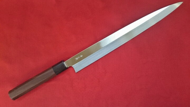 楽天市場】青紙 本焼 柳刃包丁 300mm 刺身包丁 八角紫檀柄 : ミフネ  