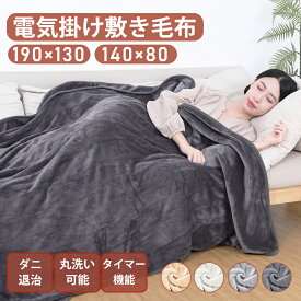 ＼1500円OFFクーポンあり！／ 電気毛布 掛け敷き ひざ掛け 190×130cm 140×80cm シングル ダブル 2サイズ 電気ブランケット 掛け布団 3秒速暖 洗える 洗濯ネット付 温度調節 ダニ退治 電気ひざ掛け 電気敷毛布 省エネ 大判サイズ ヒーター ふわふわ 寒さ対策