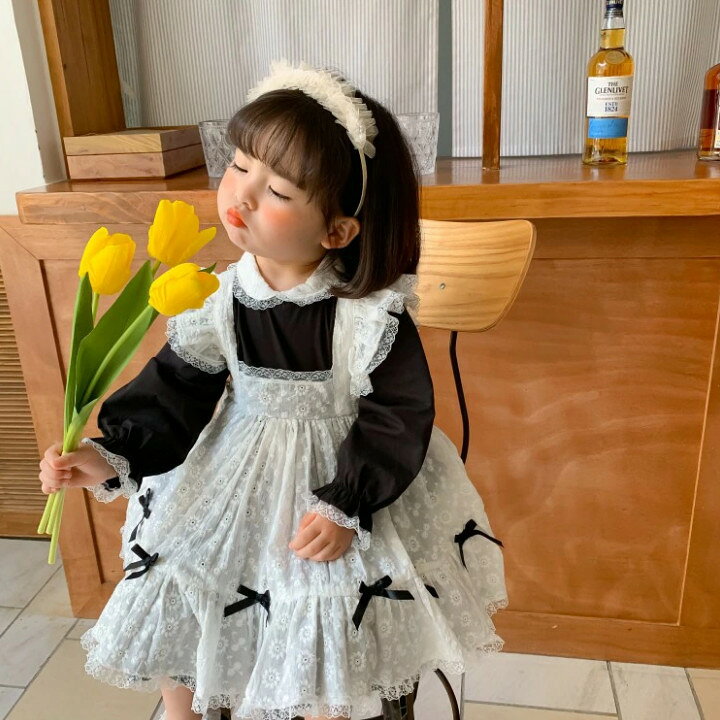 楽天市場】ワンピース 子供服 高品質 キッズ 長袖 メイド ロリータ服  