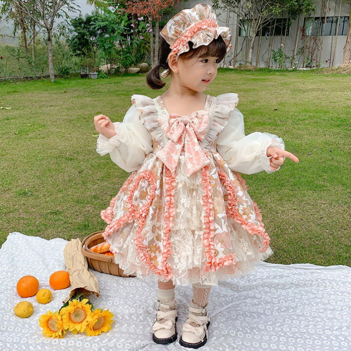 楽天市場】新品ワンピース 子供 ロリータ キッズ 長袖 メイド ロリータ  