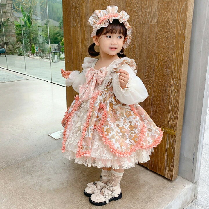 楽天市場】新品ワンピース 子供 ロリータ キッズ 長袖 メイド ロリータ  