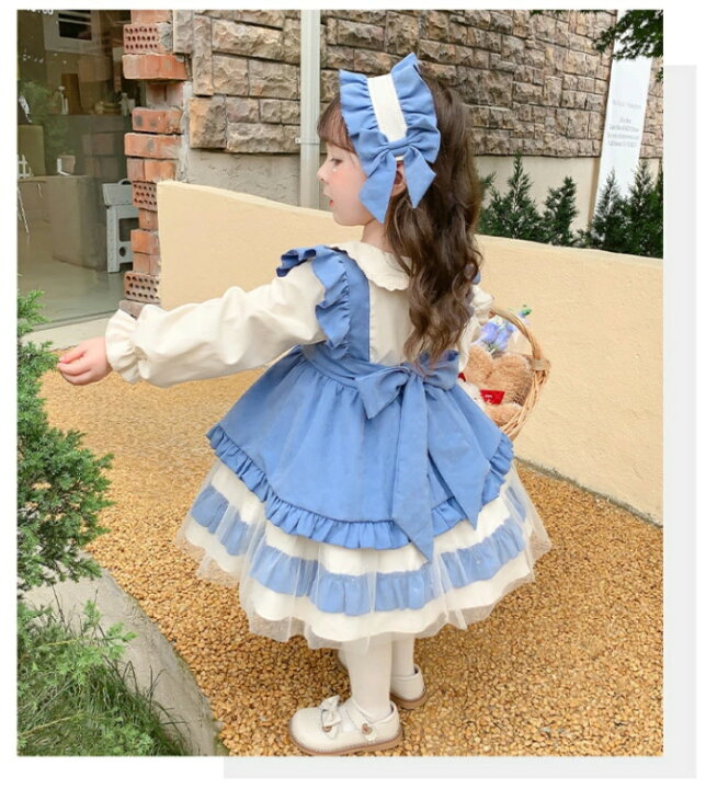 楽天市場】ワンピース 女の子 子供服 ロリータ服 キッズ 長袖 メイド  