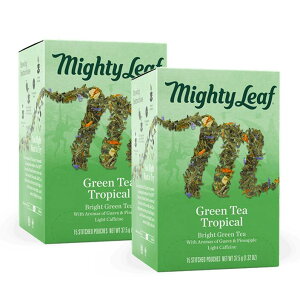【送料込商品・まとめ買い】グリーンティートロピカル マイティーリーフ ビーガン グルテンフリー 緑茶 フレーバーティー フルーツ フルーティー ティーバッグ ウェルネス ギフト 贈り物