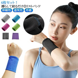 軽量 ひんやり クール メッシュ リストバンド 薄手 冷感 アイスバンド 汗止め 夏用 冷却バンド 吸汗速乾 柔らかい 熱中症対策 4枚入り 通気性 伸縮性 シンプル 男女兼用 ランニング ウォーキング アウトドア スポーツ テニス 自転車 おしゃれ