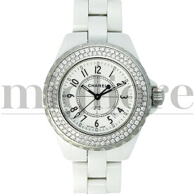 CHANEL シャネル J12 H0967 ホワイトセラミック 33mm ダイヤベゼル レディース 腕時計【中古】