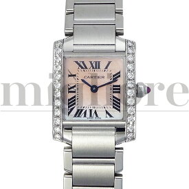 Cartier カルティエ タンクフランセーズSM ピンクシェル W51028Q3/3217 アフターダイヤモンド クォーツ レディース 腕時計【中古】