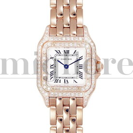 Cartier カルティエ パンテールSM W25033P5/1320 PGコーティング アフターダイヤ クォーツ レディース 腕時計【美品中古】