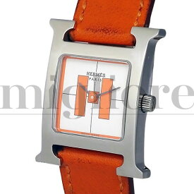 HERMES エルメス Hウォッチ HH1.210 クォーツ シルバー オレンジ ディース 腕時計【中古】