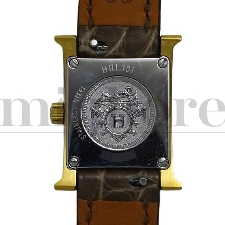 楽天市場】HERMES エルメス Hウォッチ ミニ HH1.101 クォーツ ゴールド 