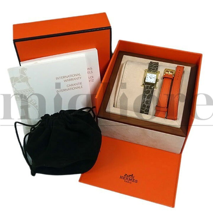 楽天市場】HERMES エルメス Hウォッチ ミニ HH1.101 クォーツ ゴールド 