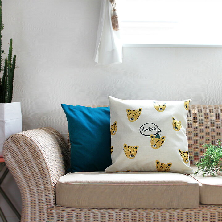 楽天市場 P５倍 楽天スーパーsale期間限定 送料無料 かわいいヒョウ模様 01 クッションカバー 北欧風 北欧 45cm ブルー 青色 水色 ミントグリーン ヒョウ柄 アニマル 動物 ギフト 金 白 おしゃれ かわいい 北欧 インテリア雑貨 オシャレ 欧風 角型 正方形 雑貨