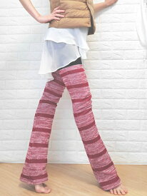 レッグウォーマー バレエ　ロング丈　ボーダー 【 ミニヨン 】 フレアレッグウォーマー　ロング【ハイクラスコレクション】ストレートレッグ　レッグウォーマー バレエ用品　ダンス　ニット ジュニア 大人 ヨガ ウォームアップウエア