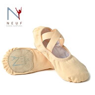 ストレッチ バレエシューズ 【 NEUF ヌフ 】 引き紐なし　ストレッチバレエシューズ キャンバス 柔らかい…