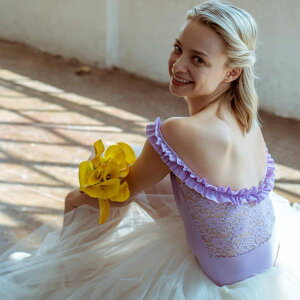 バレエ レオタード 大人【Xiaoxiao/シャオシャオ】ジュニア マリーレオタード フリルネックラインオフショルダー 黒 ピンク バレエ用品 レッスン 着 練習 バレエウェア