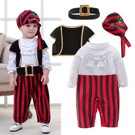 ハロウィン　海賊　4点セット　ベビー服　　カバーオール　ロンパース 幼児 男の子 ベビー用品 子供用　ベビーギフト　 長袖