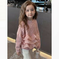ニットセーター キッズ 子供服 トップス セーター ニット カジュアル 女の子 秋冬 チュール付き ゆったり…