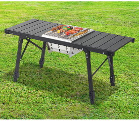 アウトドアテーブルIGT アルミ製 折りたたみ マルチテーブル IGT互換 軽量 コンパクト 無地 収納バッグ付き 組み立て簡単 工具不要 家族 キャンプ バーベキュー デイキャンプ レジャー 釣り お花見 ブラック