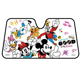 ミッキーマウス &ミニーマウス サンシェードM 日除け 遮光品汎用タイプフロントガラス 折りたたみ Mickey Mouse 駐車場 ディズニーランドNAPOLEX(ナポレックス)ドナルドダッグ デイジー