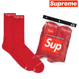 赤字覚悟 セール Supreme 靴下 4足セット "Hanes Crew Socks" シュプリーム ソックス 定番Supremeシュプリーム レッド 赤 即納 LA ブランド レディース メンズ アメリカ