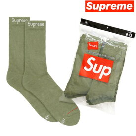 赤字覚悟 セール Supreme 靴下 4足セット "Hanes Crew Socks" シュプリーム ソックス 定番Supremeシュプリーム グリーン オリーブ プ 即納 LA ブランド レディース メンズ アメリカ