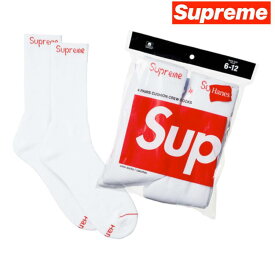 赤字覚悟 セール Supreme 靴下 4足セット "Hanes Crew Socks" シュプリーム ソックス 定番Supremeシュプリーム ホワイト 白 即納 LA ブランド レディース メンズ アメリカ 男女兼用