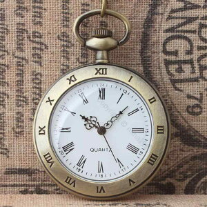 懐中時計 クォーツムーブメント おしゃれ アクセサリー ファッション ユニセックス 学生用 カバーなし レトロデザイン ローマ数字とアラビア数字 シンプルでギフトに最適なペンダントウォ