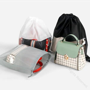 保管に便利な見やすいバッグ保護カバー 鞄保管用クリア防塵カバー 中が見える収納袋 巾着袋 折りたたみ式 ホコリよけ防カビ防湿ポーチ 不織布巾着20枚セット バッグ収納に最適