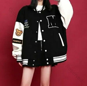 スタジャン レディース スタジアムジャンパー ジャンパー ゆったりシルエット アウター スポーツ スウェット 大きいサイズ カジュアル お洒落 体型カバーできる服装