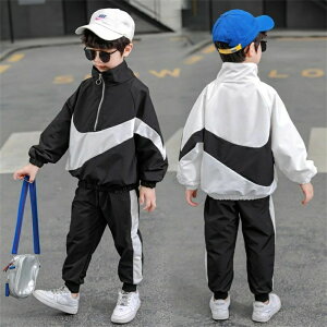 子供服 ウインドブレーカー パンツ セットアップ ジャージ キッズ 男子 スポーツスタイル 上下セット 韓国風 男の子 男児 長袖 ジュニア 2点セット トップス 長ズボン おしゃれで動きやすい