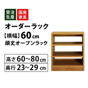 【お得なCPあり】サイズオーダー セミオーダー 収納 オープン カウンター下 棚 ラック 窓下 食器棚 本棚 ピッタリ 家具 幅60 高さ60〜80 奥行23〜29 mihama