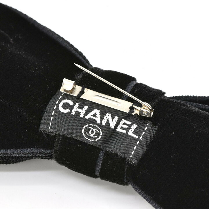 楽天市場】質屋 シャネル ブローチ リボン ベロア CHANEL ブラック 黒 