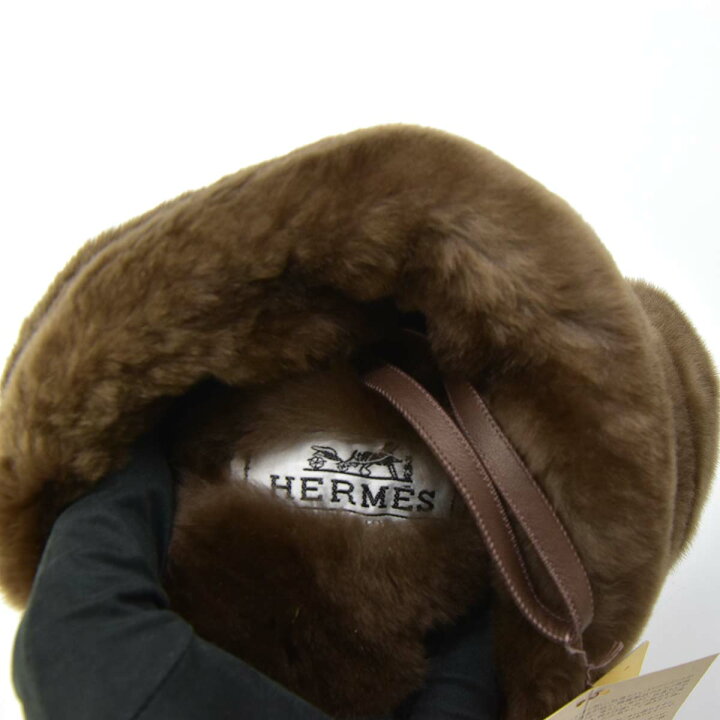 楽天市場】質屋 HERMES エルメス ハンドマフ 手袋 羊革 ヌートリア 