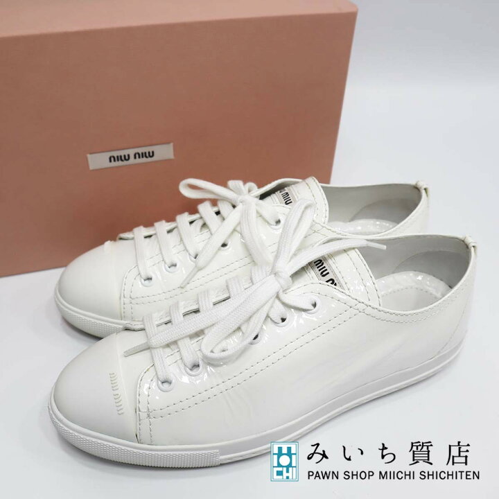 楽天市場】質屋 ミュウミュウ スニーカー ホワイト miumiu 361/2 約  