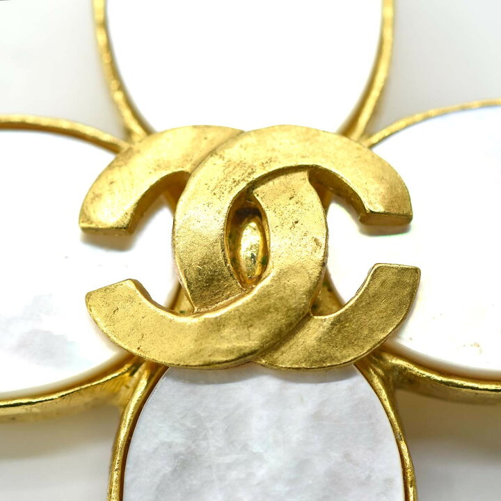 楽天市場】質屋 ブローチ CHANEL シャネル ココマーク 95A ホワイト 