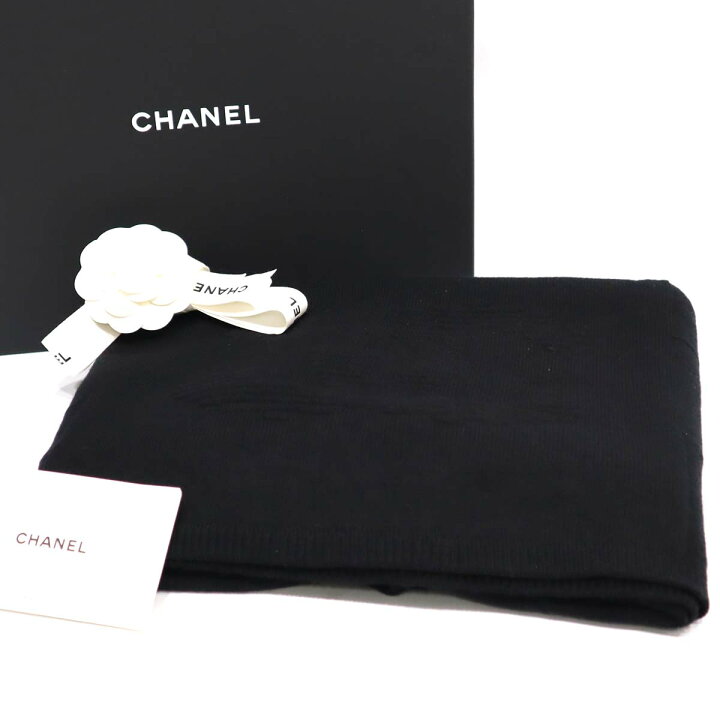楽天市場】質屋 未使用 シャネル CHANEL マフラー オールブラック  