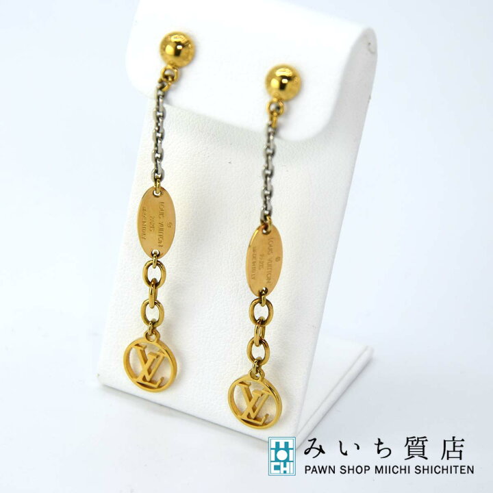 楽天市場】質屋 ルイヴィトン M68076 ロゴマニア ピアス 金属製  