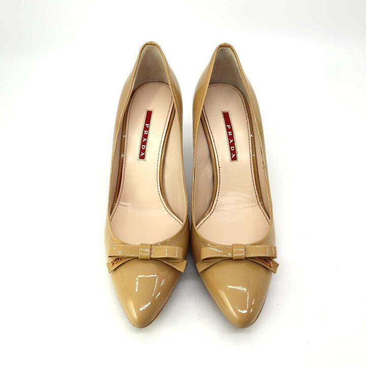 楽天市場】質屋 プラダ パンプス 靴 ベージュ PRADA サイズ37 1/2 24.5  