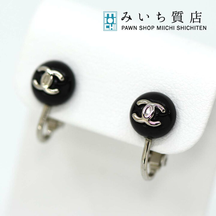 楽天市場】質屋 シャネル イヤリング ココマーク 黒 ボール CHANEL 