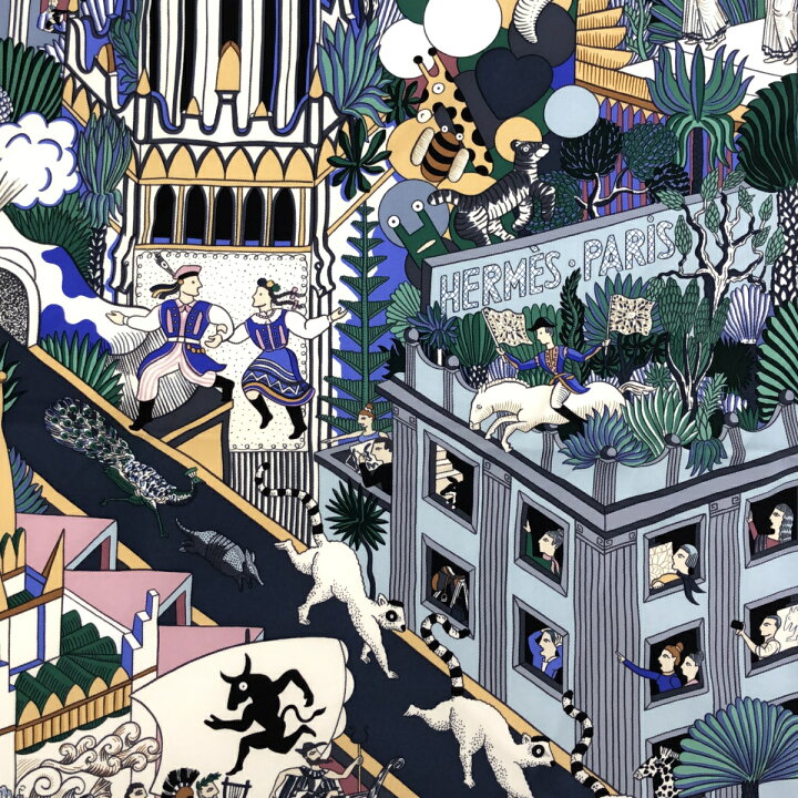 楽天市場】質屋 エルメス HERMES カレ90 Animapolis スカーフ ヒョウ 