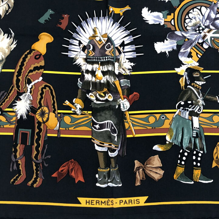 楽天市場】質屋 美品 エルメス HERMES カレ90 Kachinas カチナ 民族  