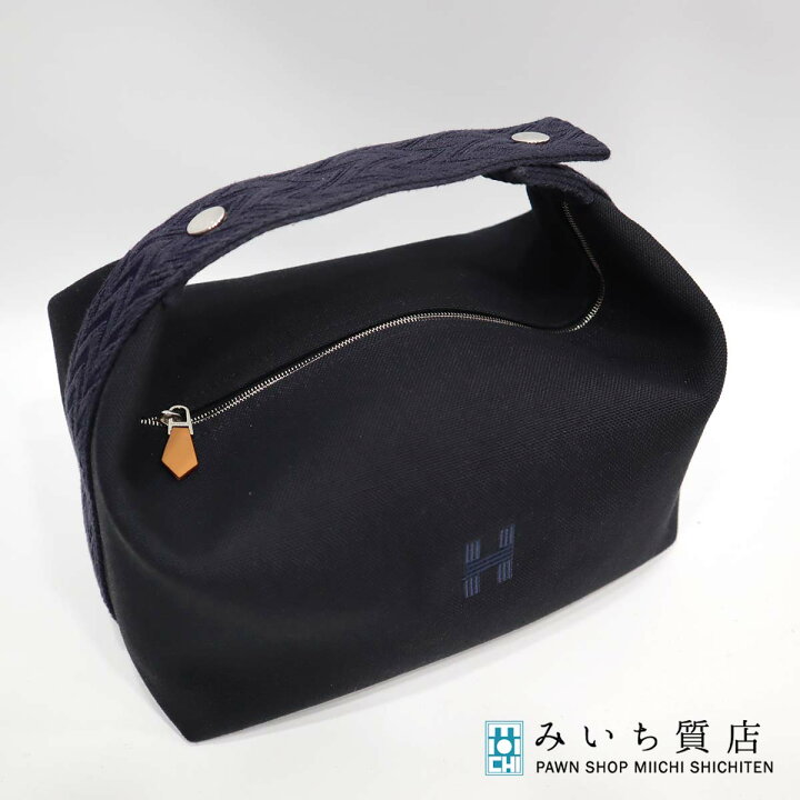 楽天市場】質屋 エルメス HERMES ブリッドアブラック GM キャンバス 黒 