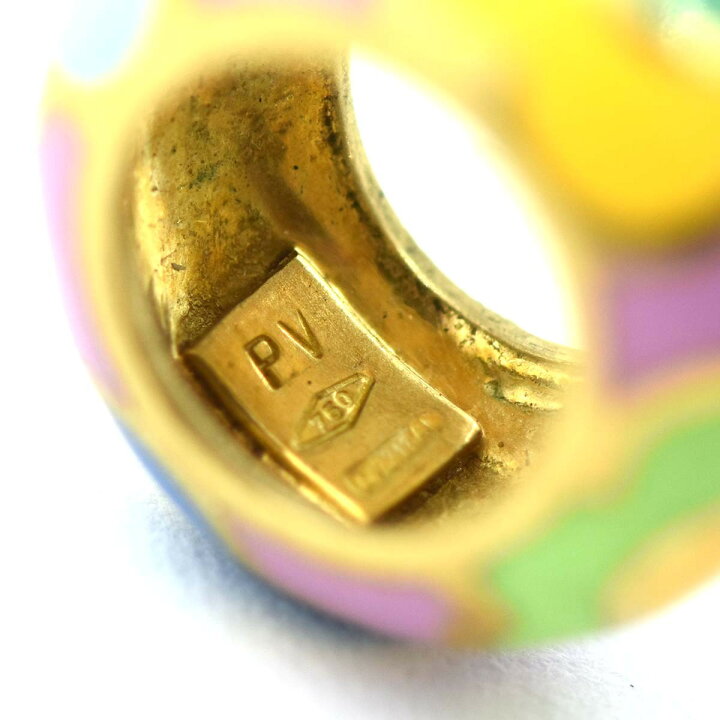 楽天市場】質屋 ポンテヴェキオ ペンダントトップ 750 K18 エナメル 花  