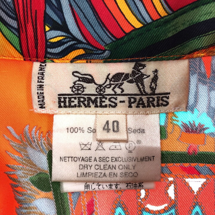 楽天市場】質屋 エルメス HERMES 服 オレンジ シャツ 40 サイズ シルク 