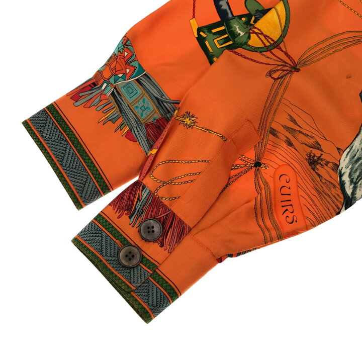 楽天市場】質屋 エルメス HERMES 服 オレンジ シャツ 40 サイズ シルク 